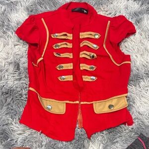Red Military Style Vest